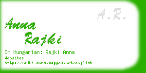 anna rajki business card